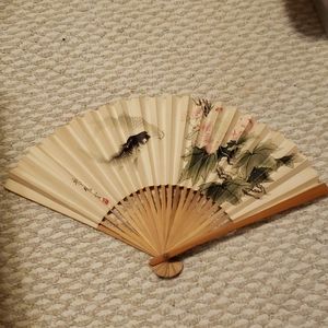 Vintage Asian hand fan CAAC